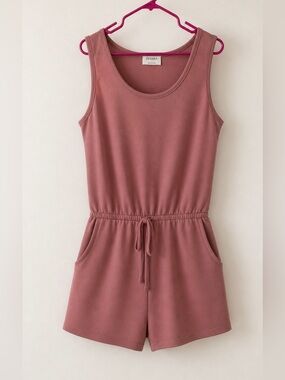 Zenana Outfitters Sleeveless Tank Romper in Dusty Rose